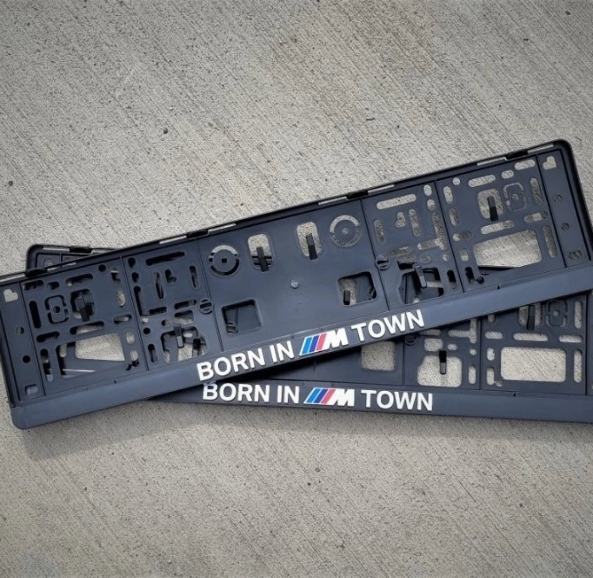 BMW Born in M Town Number Plate Frames