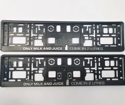 NUR MILCH UND SAFT WERDEN IN 2-LITER-Nummernschildrahmen geliefert